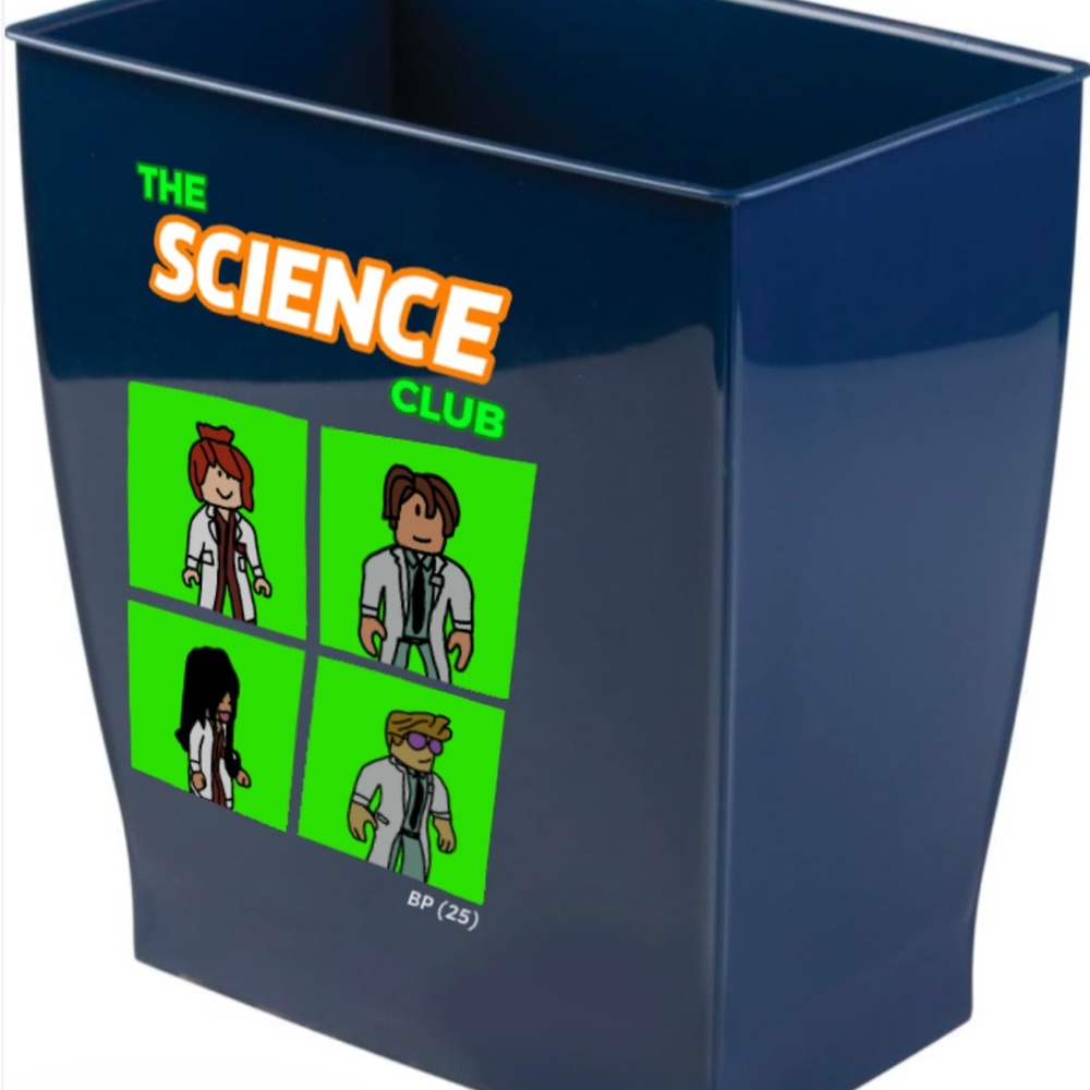 Roblox Plastic Wastebasket Trash Can Mono, Navy Blue - 11L
